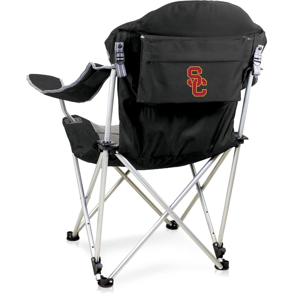 image:imagePicnic TIME NCAA Arkansas Razorbacks Reclining Camp Chair  Beach Chair for Adults  Sports Chair with Carry BagBlack