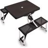 PICNIC TIME NCAA North Carolina Tar Heels Folding Picnic Table – Camping Table – Outdoor Table with Umbrella Hole(Red With Football Field)