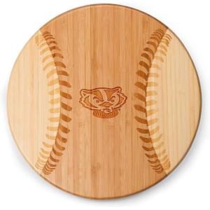 PICNIC TIME NCAA Arizona Wildcats Homerun! Bamboo Cutting Board with Team Logo(Wisconsin Badgers)