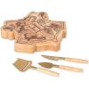 PICNIC TIME Harry Potter Hogwarts Crest Cheese Board Set with Knives, Charcuterie and Serving Board with Hidden Drawer, Parawood Construction, Magical Gift for Entertaining (Parawood)
