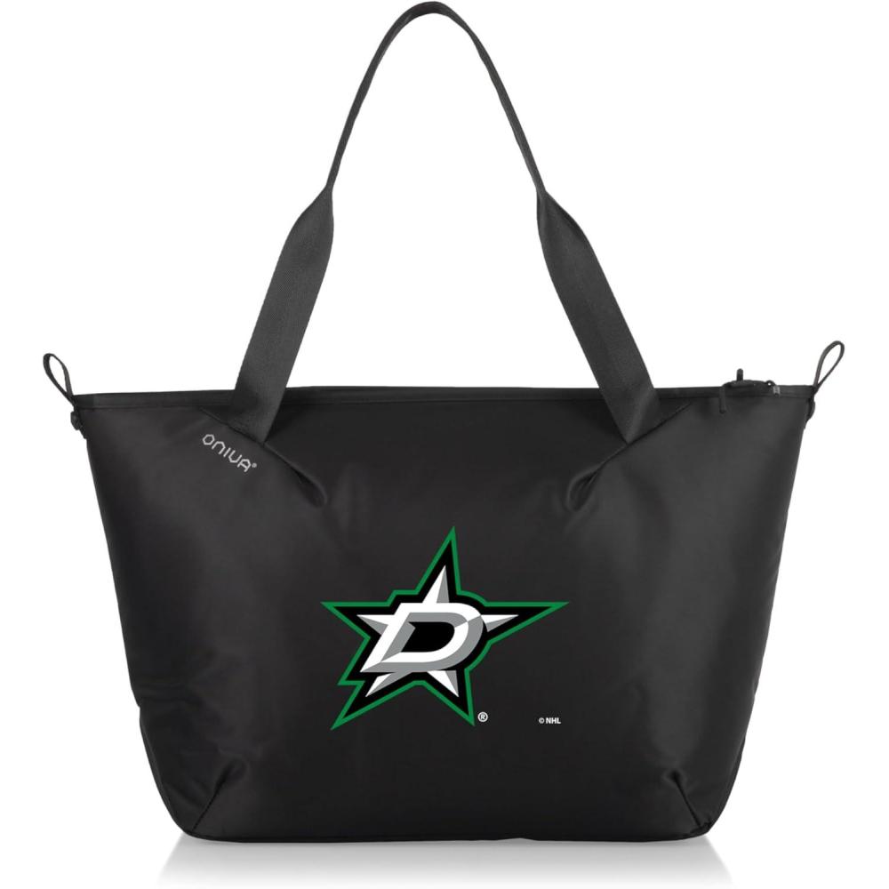 image:imagePICNIC TIME NHL Tarana Cooler Tote Bag made with Recycled Materials Soft Cooler Tote Bag Upcycled Picnic Cooler Carbon BlackDallas Stars