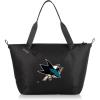 PICNIC TIME NHL Tarana Cooler Tote Bag made with Recycled Materials, Soft Cooler Tote Bag, Upcycled Picnic Cooler, (Carbon Black)(San Jose Sharks)