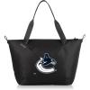 PICNIC TIME NHL Tarana Cooler Tote Bag made with Recycled Materials, Soft Cooler Tote Bag, Upcycled Picnic Cooler, (Carbon Black)(Vancouver Canucks)
