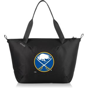PICNIC TIME NHL Tarana Cooler Tote Bag made with Recycled Materials, Soft Cooler Tote Bag, Upcycled Picnic Cooler, (Carbon Black)(Buffalo Sabres)