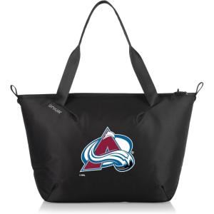 PICNIC TIME NHL Tarana Cooler Tote Bag made with Recycled Materials, Soft Cooler Tote Bag, Upcycled Picnic Cooler, (Carbon Black)(Colorado Avalanche)