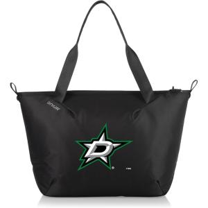 PICNIC TIME NHL Tarana Cooler Tote Bag made with Recycled Materials, Soft Cooler Tote Bag, Upcycled Picnic Cooler, (Carbon Black)(Dallas Stars)