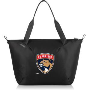 PICNIC TIME NHL Tarana Cooler Tote Bag made with Recycled Materials, Soft Cooler Tote Bag, Upcycled Picnic Cooler, (Carbon Black)(Florida Panthers)