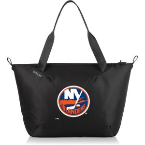 PICNIC TIME NHL Tarana Cooler Tote Bag made with Recycled Materials, Soft Cooler Tote Bag, Upcycled Picnic Cooler, (Carbon Black)(New York Islanders)