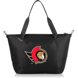 PICNIC TIME NHL Tarana Cooler Tote Bag made with Recycled Materials, Soft Cooler Tote Bag, Upcycled Picnic Cooler, (Carbon Black)(Ottawa Senators)