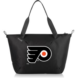 PICNIC TIME NHL Tarana Cooler Tote Bag made with Recycled Materials, Soft Cooler Tote Bag, Upcycled Picnic Cooler, (Carbon Black)(Philadelphia Flyers)