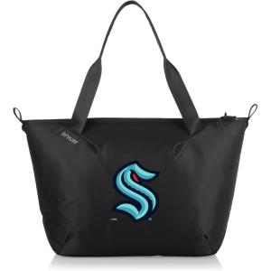 PICNIC TIME NHL Tarana Cooler Tote Bag made with Recycled Materials, Soft Cooler Tote Bag, Upcycled Picnic Cooler, (Carbon Black)(Seattle Kraken)