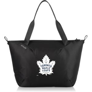 PICNIC TIME NHL Tarana Cooler Tote Bag made with Recycled Materials, Soft Cooler Tote Bag, Upcycled Picnic Cooler, (Carbon Black)(Toronto Maple Leafs)