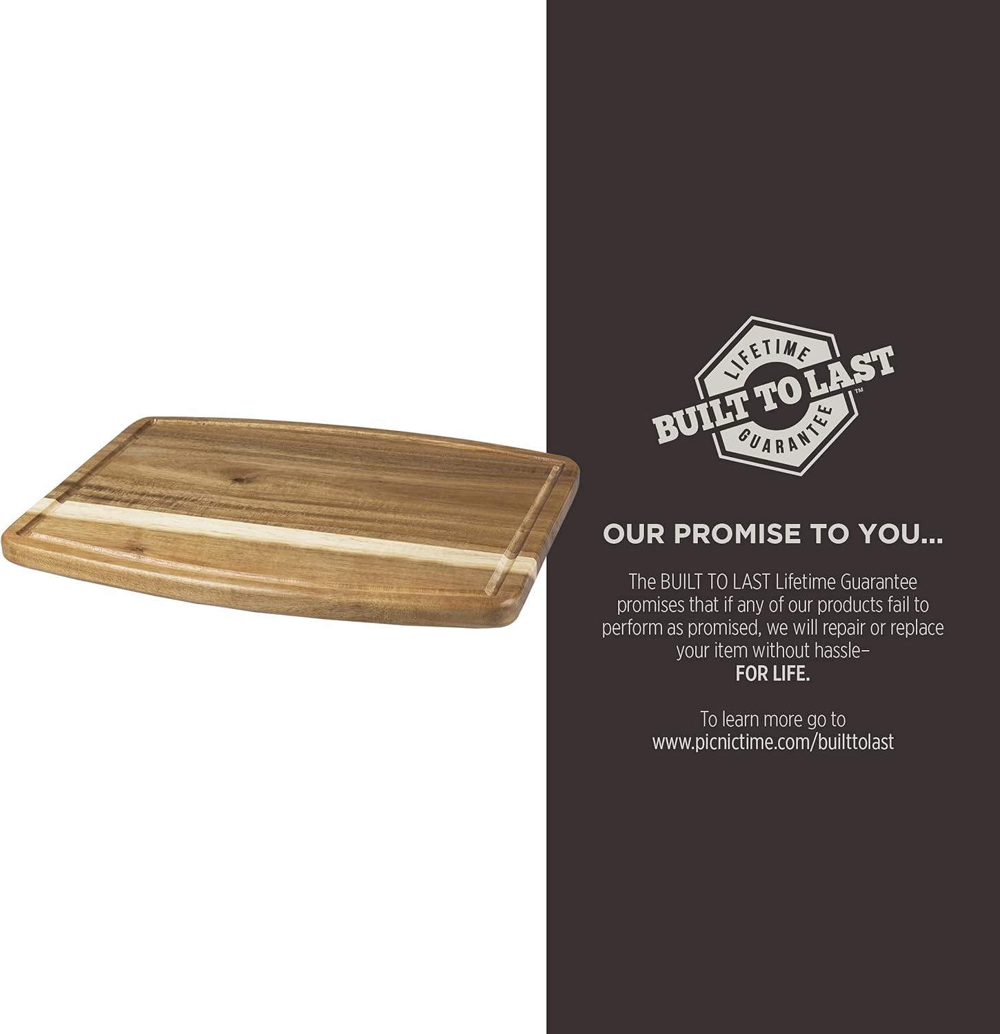 image:imagePICNIC TIME NCAA Ovale Acacia Cutting Board Charcuterie Board Set with Juice Groove Wood Serving Board Acacia WoodTennessee Titans