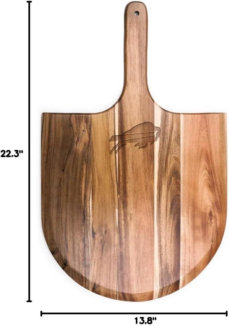image:imagePICNIC TIME NFL Acacia Wood Pizza Peel Serving Pizza Paddle Bread Peel Acacia WoodBuffalo Bills
