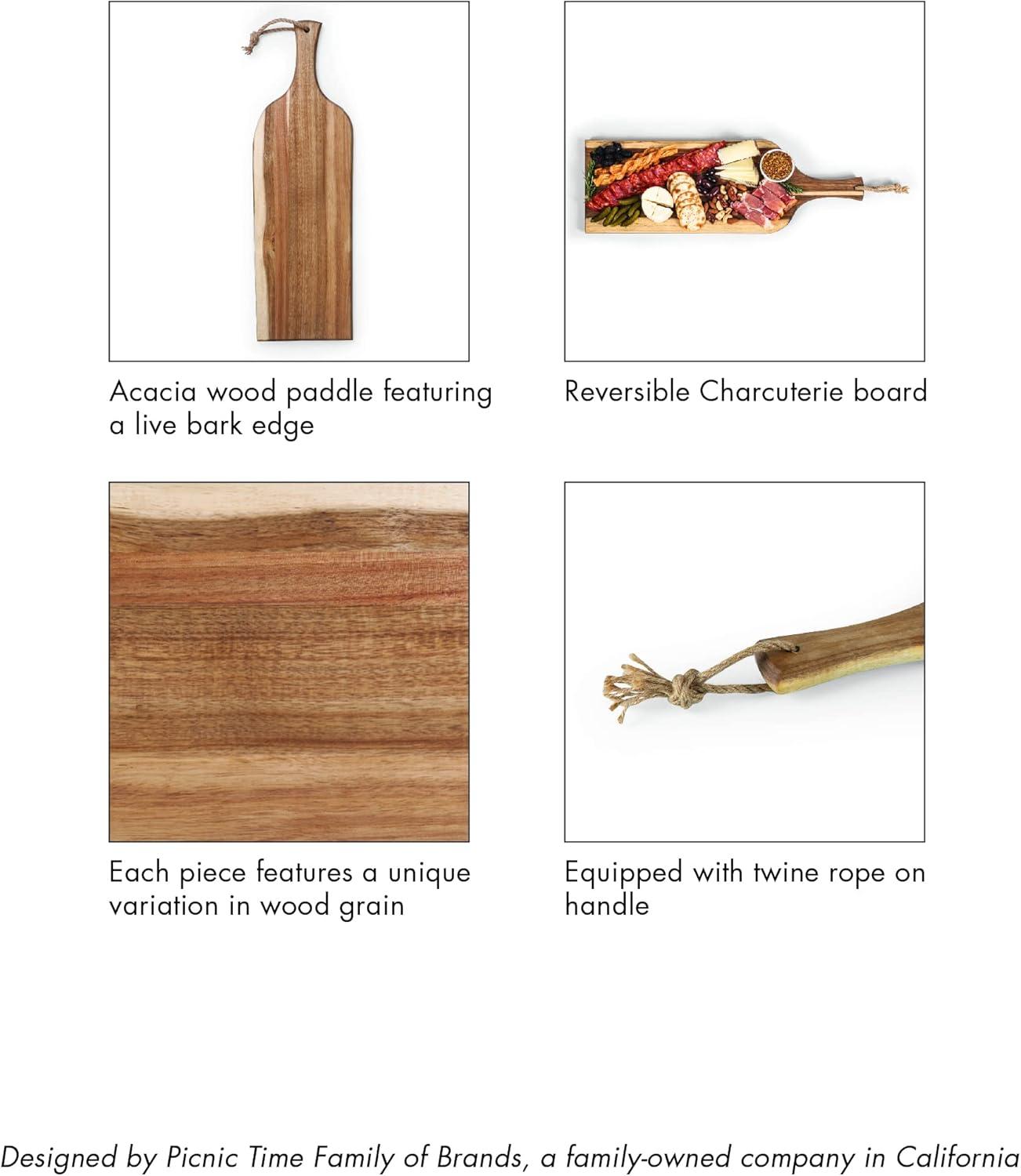 image:imagePICNIC TIME NFL Artisan 24 Acacia Charcuterie Board with Raw Wood Edge Cheese Board Serving PlatterChicago Bears