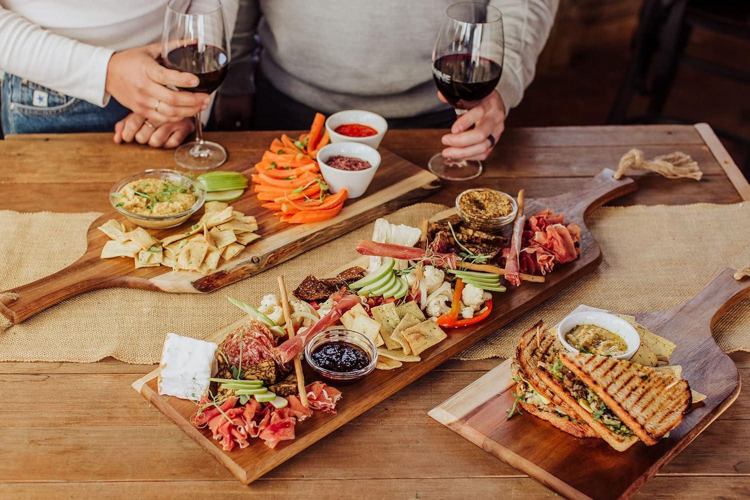 image:imagePICNIC TIME NFL Artisan 24 Acacia Charcuterie Board with Raw Wood Edge Cheese Board Serving PlatterDetroit Lions