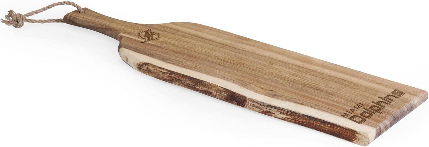image:imagePICNIC TIME NFL Artisan 24 Acacia Charcuterie Board with Raw Wood Edge Cheese Board Serving PlatterMiami Dolphins
