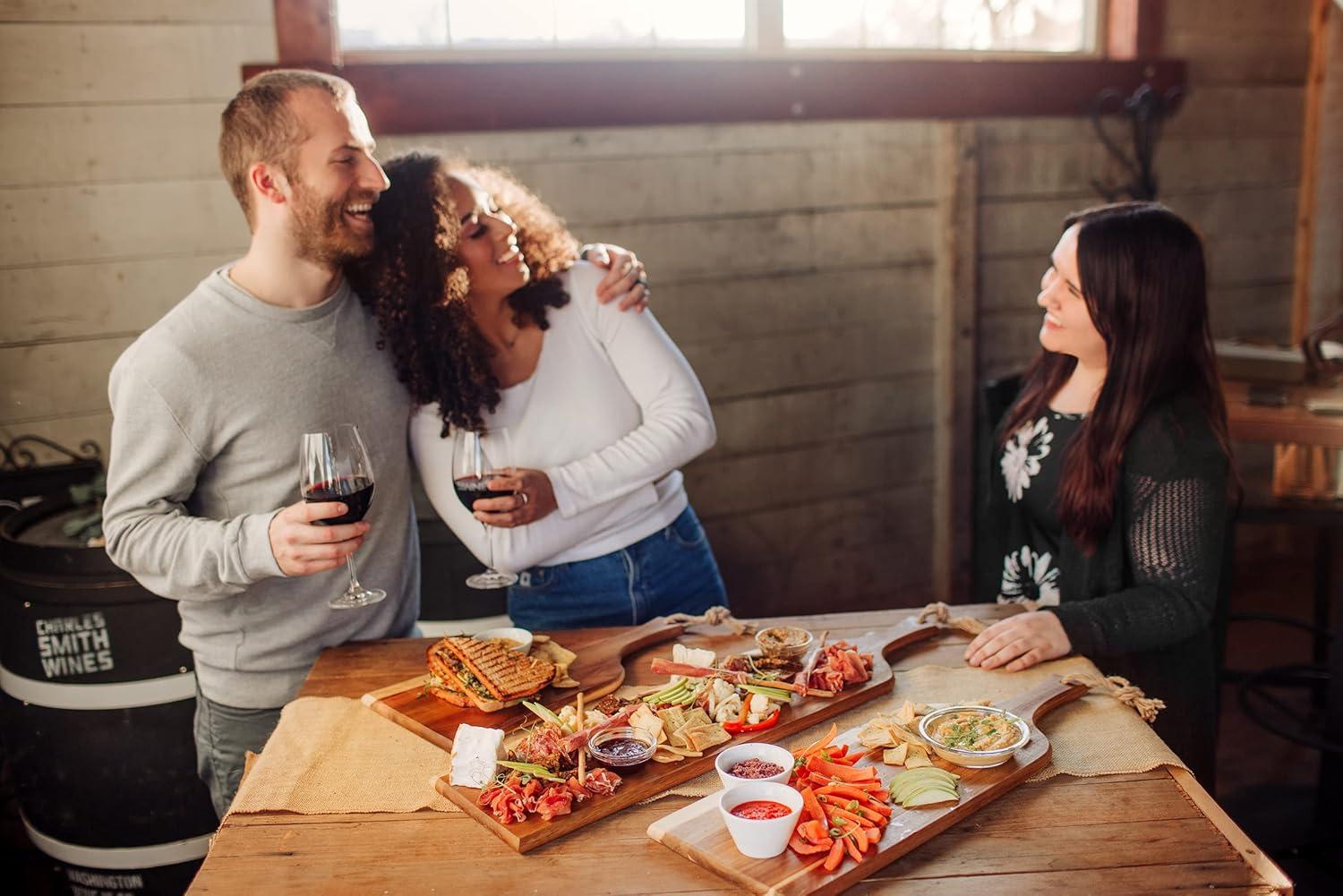 image:imagePICNIC TIME NFL Artisan 24 Acacia Charcuterie Board with Raw Wood Edge Cheese Board Serving PlatterMinnesota Vikings