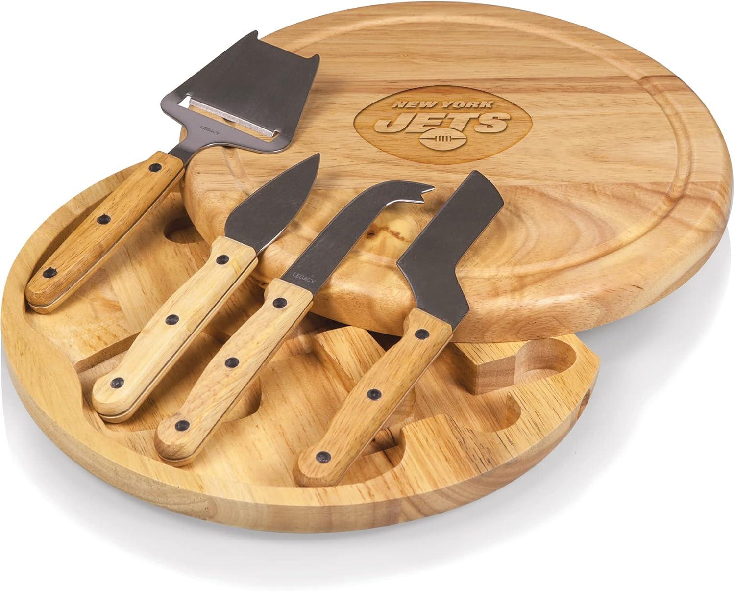 image:imagePICNIC TIME NFL Circo Cheese Board and Knife Set Charcuterie Board Set Wood Cutting BoardNew York Jets
