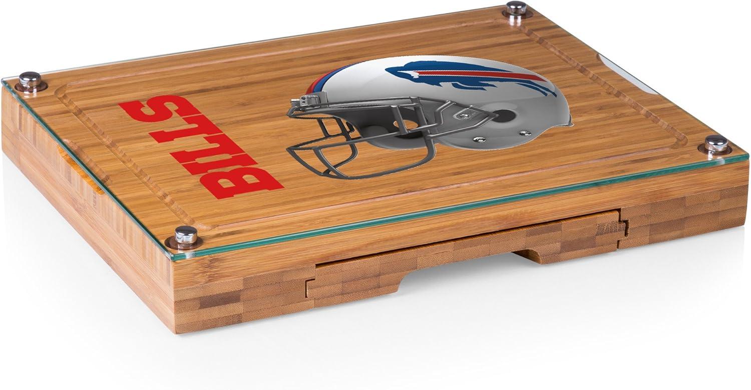 image:imagePICNIC TIME NFL Concerto Glass Top Cheese Board and Knife Set Charcuterie Board Set Glass Top Cutting Board BambooBuffalo Bills