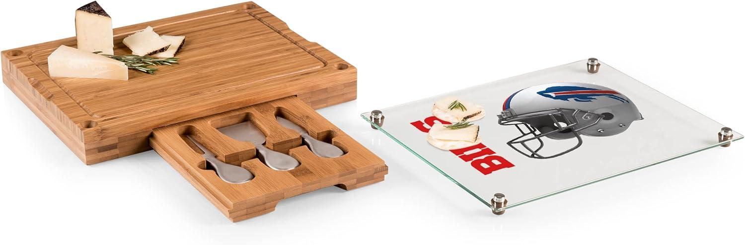 image:imagePICNIC TIME NFL Concerto Glass Top Cheese Board and Knife Set Charcuterie Board Set Glass Top Cutting Board BambooBuffalo Bills