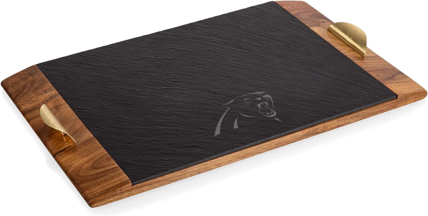 image:imagePICNIC TIME NFL Covina Acacia and Slate Serving Tray Acacia Wood amp Slate Black with Gold Accents Acacia Wood amp Slate Black with Gold AccentsCarolina Panthers
