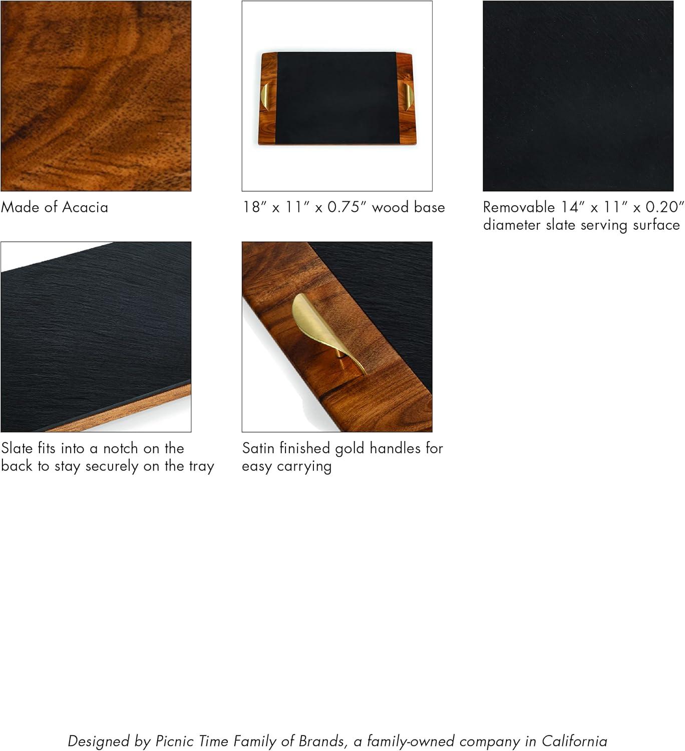 image:imagePICNIC TIME NFL Covina Acacia and Slate Serving Tray Acacia Wood amp Slate Black with Gold Accents Acacia Wood amp Slate Black with Gold AccentsIndianapolis Colts