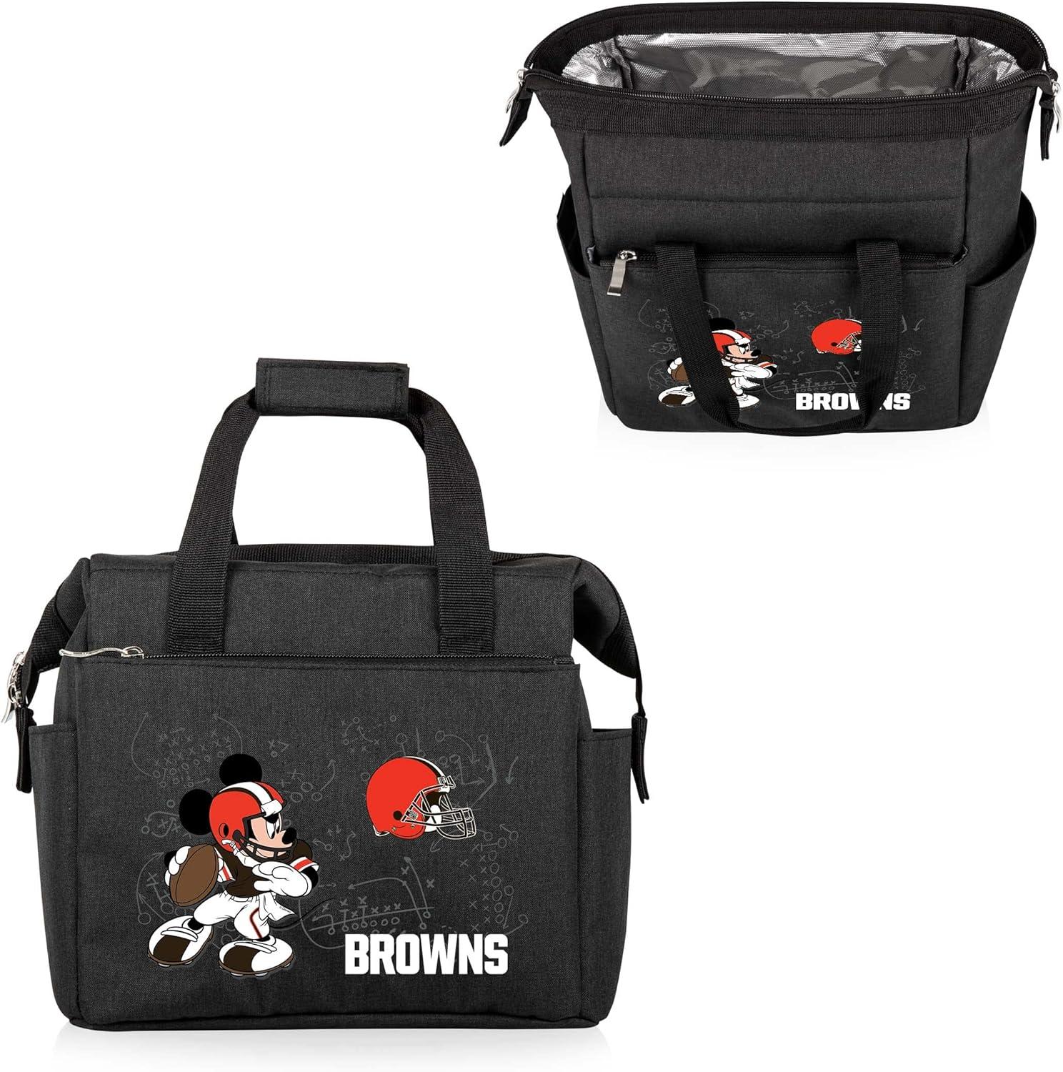 image:imagePICNIC TIME NFL Mickey Mouse On The Go Lunch Bag Soft Cooler Lunch Box Insulated Lunch Bag BlackCleveland Browns