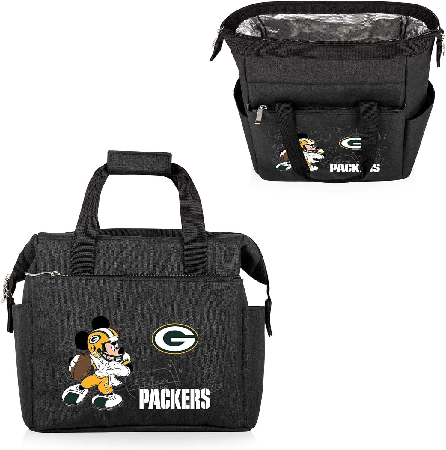 image:imagePICNIC TIME NFL Mickey Mouse On The Go Lunch Bag Soft Cooler Lunch Box Insulated Lunch Bag BlackGreen Bay Packers