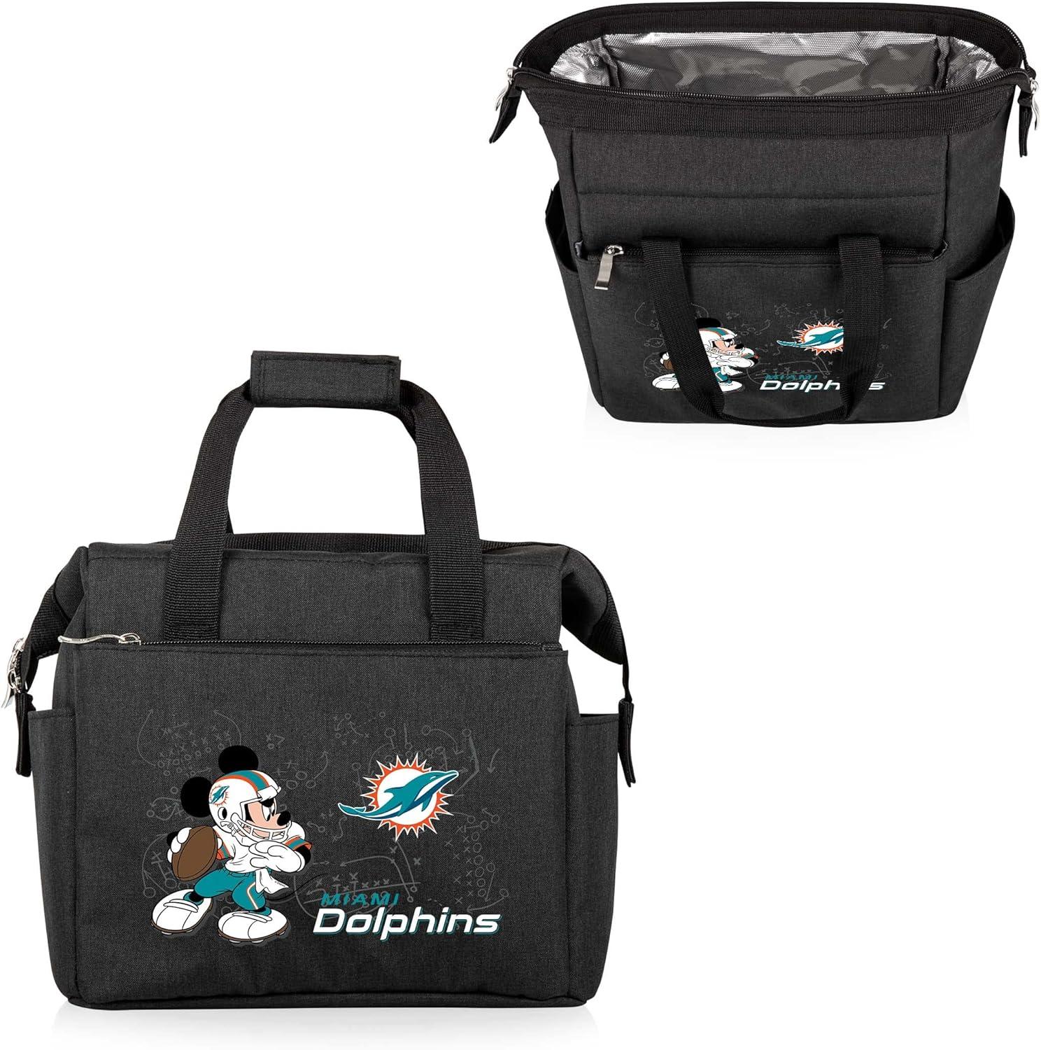 image:imagePICNIC TIME NFL Mickey Mouse On The Go Lunch Bag Soft Cooler Lunch Box Insulated Lunch Bag BlackMiami Dolphins