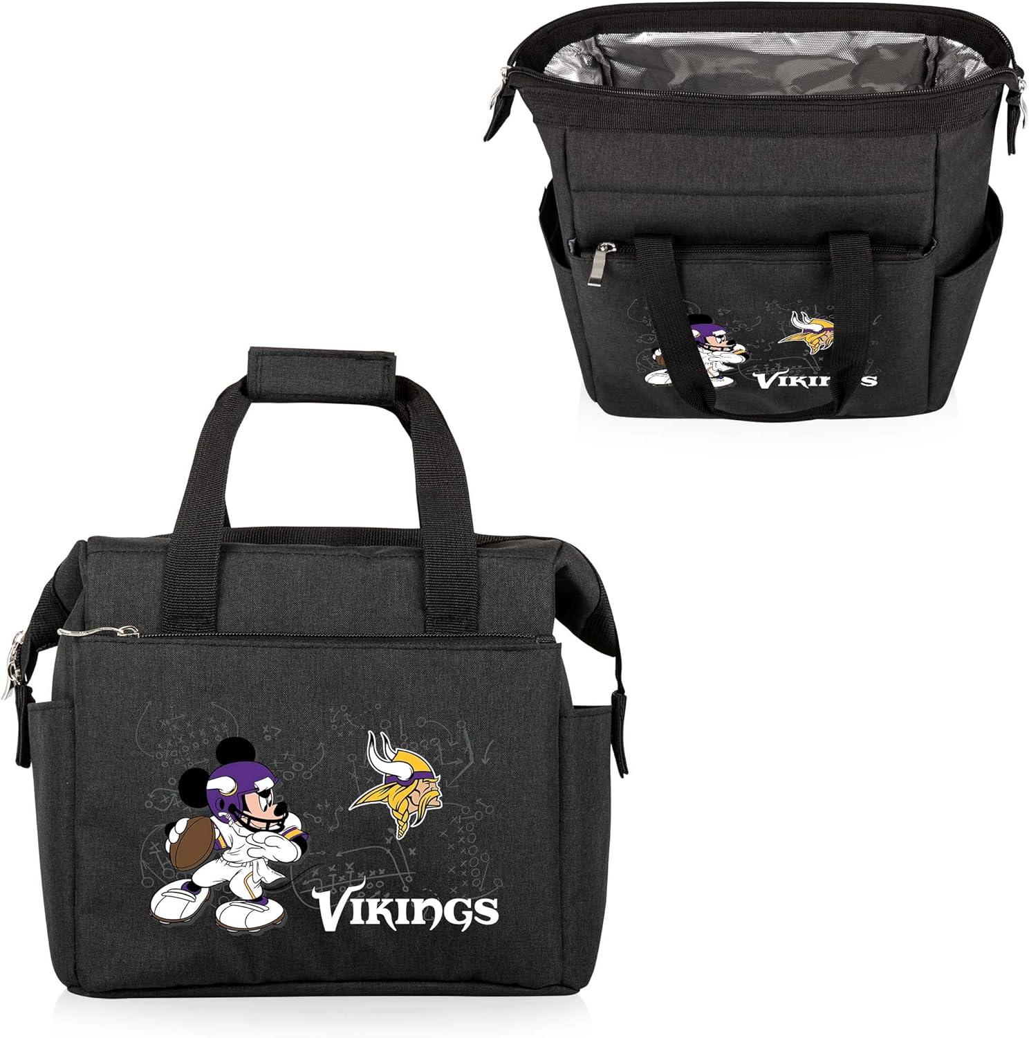 image:imagePICNIC TIME NFL Mickey Mouse On The Go Lunch Bag Soft Cooler Lunch Box Insulated Lunch Bag BlackMinnesota Vikings