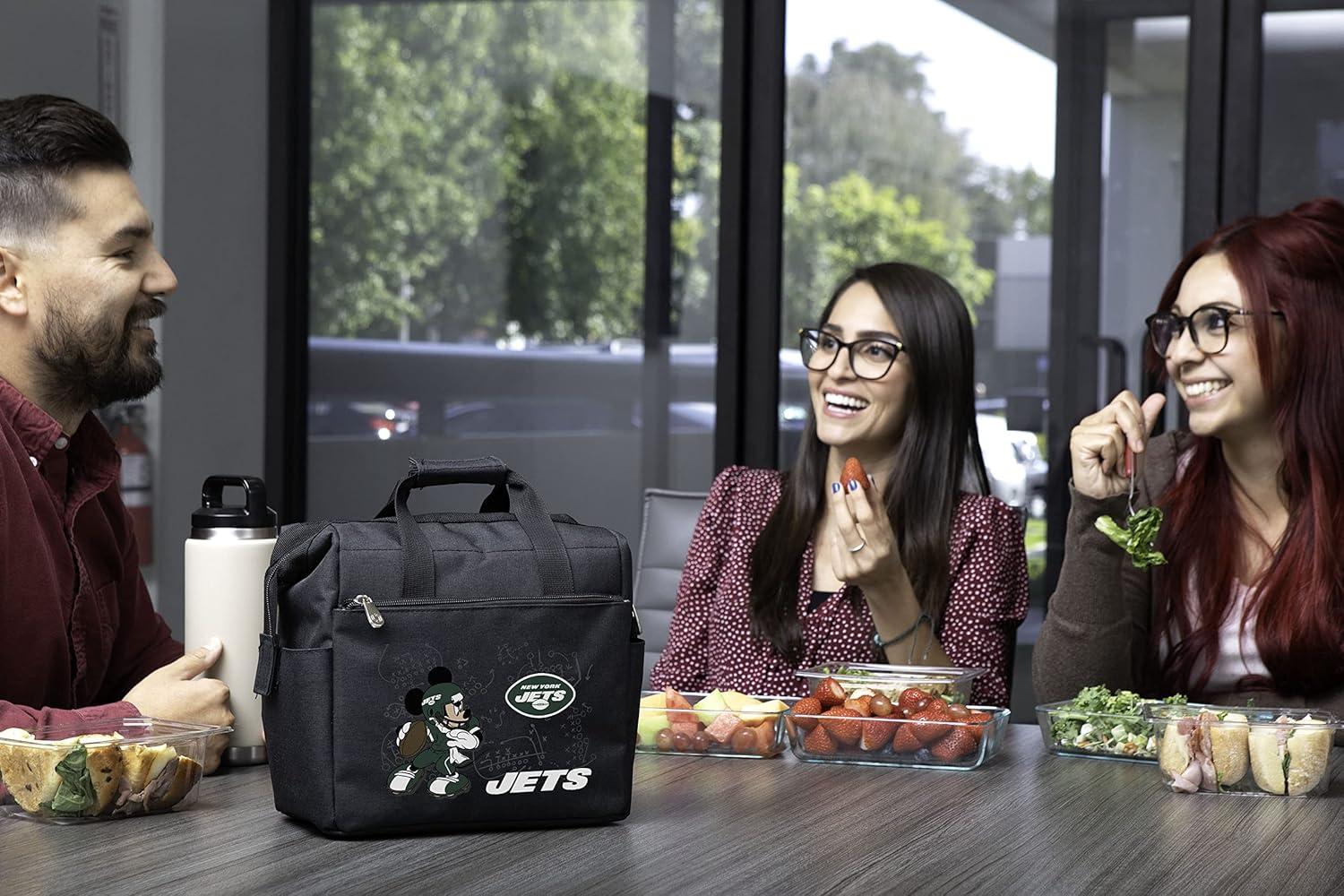 image:imagePICNIC TIME NFL Mickey Mouse On The Go Lunch Bag Soft Cooler Lunch Box Insulated Lunch Bag BlackNew York Jets