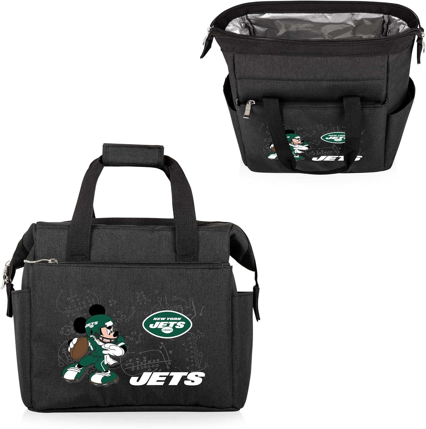 image:imagePICNIC TIME NFL Mickey Mouse On The Go Lunch Bag Soft Cooler Lunch Box Insulated Lunch Bag BlackNew York Jets