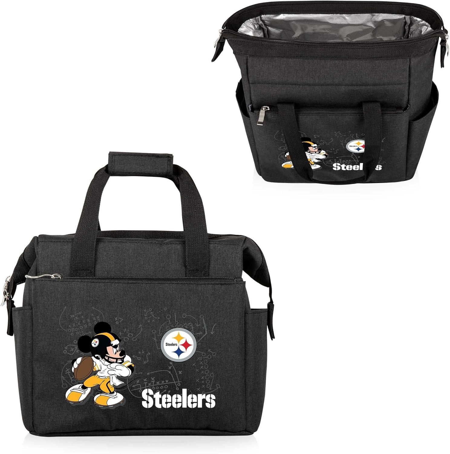 image:imagePICNIC TIME NFL Mickey Mouse On The Go Lunch Bag Soft Cooler Lunch Box Insulated Lunch Bag BlackPittsburgh Steelers