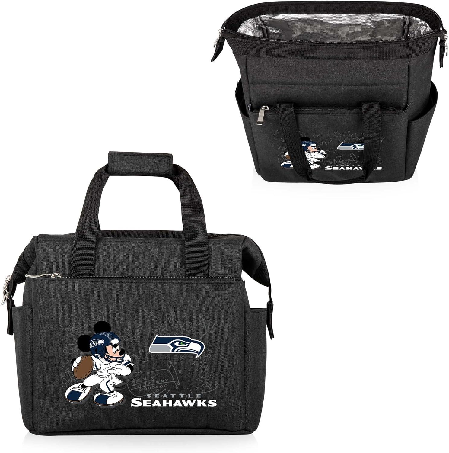 image:imagePICNIC TIME NFL Mickey Mouse On The Go Lunch Bag Soft Cooler Lunch Box Insulated Lunch Bag BlackSeattle Seahawks