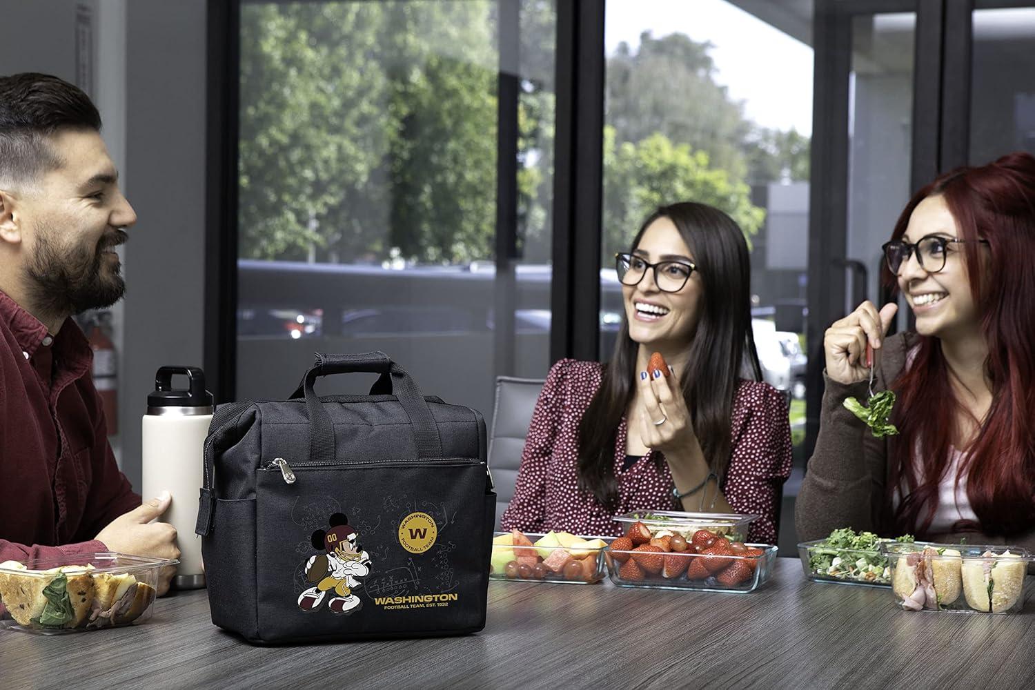 image:imagePICNIC TIME NFL Mickey Mouse On The Go Lunch Bag Soft Cooler Lunch Box Insulated Lunch Bag BlackWashington Football Team