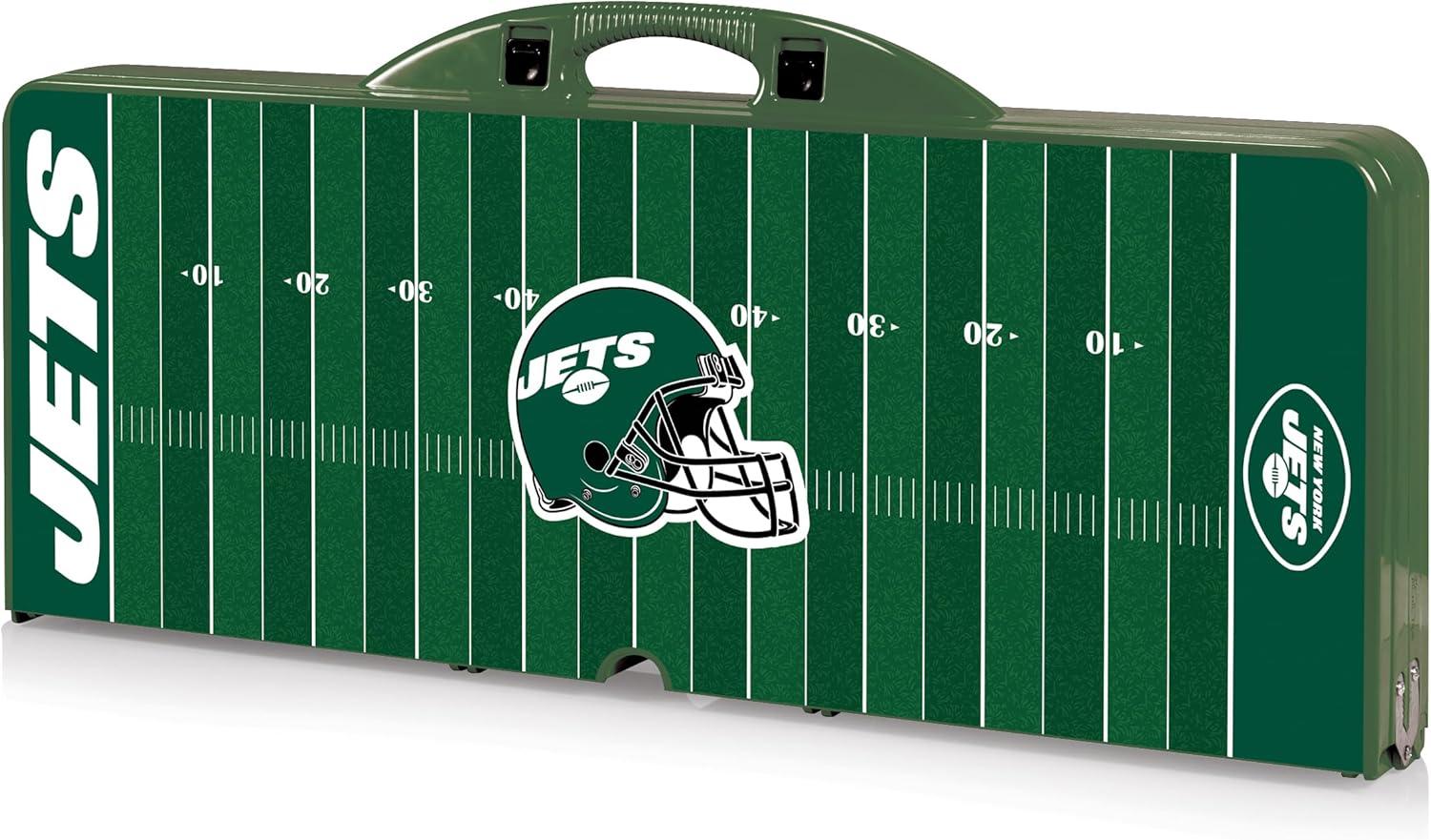 image:imagePICNIC TIME NFL Picnic Table Portable Folding Table with Seats and UmbrellaHunter Green