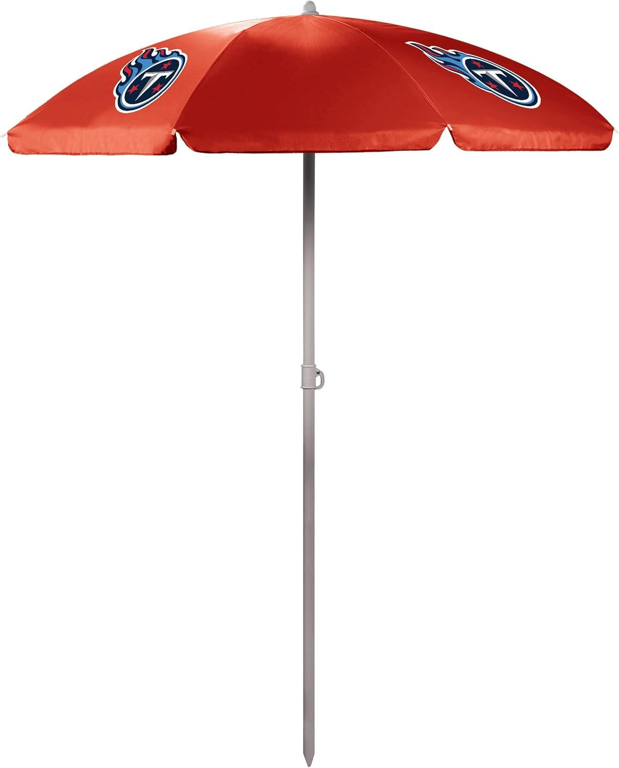 image:imagePICNIC TIME NFL Picnic Table Portable Folding Table with Seats and UmbrellaRed