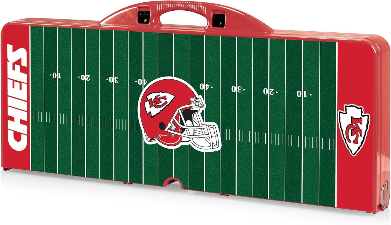 image:imagePICNIC TIME NFL Picnic Table Portable Folding Table with Seats and UmbrellaRed