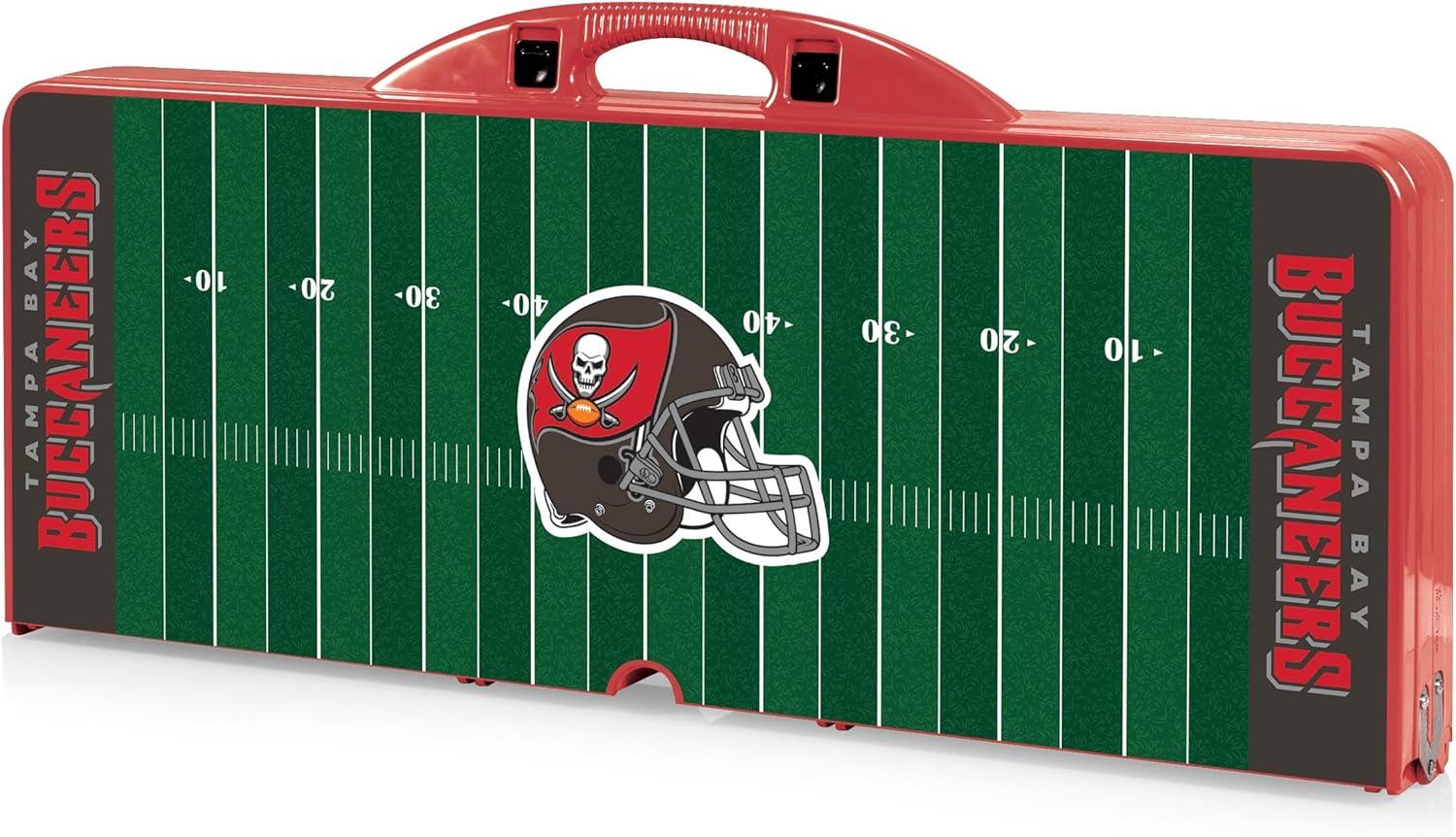 image:imagePICNIC TIME NFL Picnic Table Portable Folding Table with Seats and UmbrellaRed