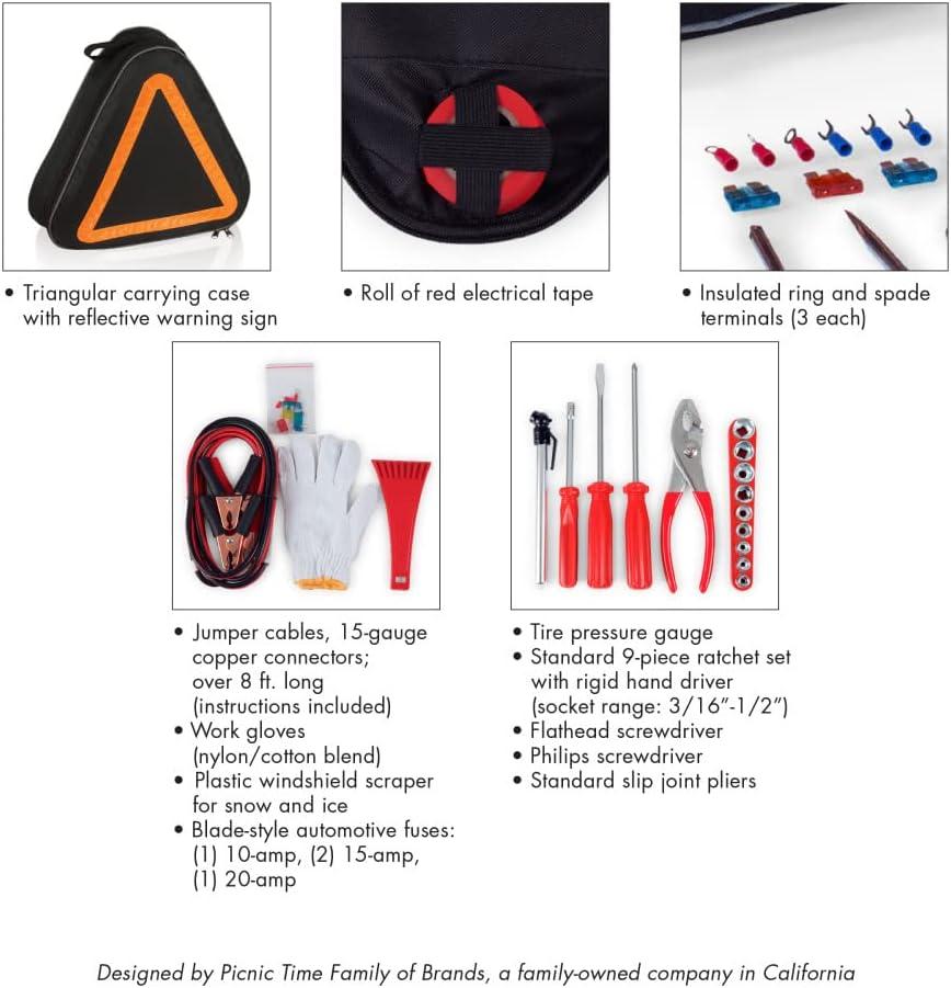 image:imagePICNIC TIME NFL Roadside Emergency Car Kit Auto Vehicle Safety Road Side Assistance with Jumper Cables and Car Tool Kit Black with Orange AccentsCleveland Browns