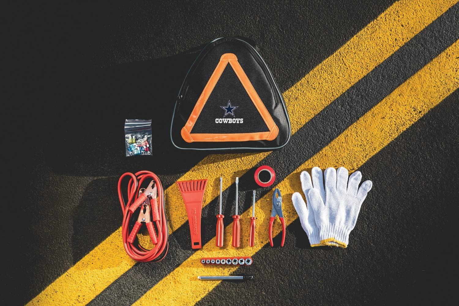 image:imagePICNIC TIME NFL Roadside Emergency Car Kit Auto Vehicle Safety Road Side Assistance with Jumper Cables and Car Tool Kit Black with Orange AccentsDallas Cowboys