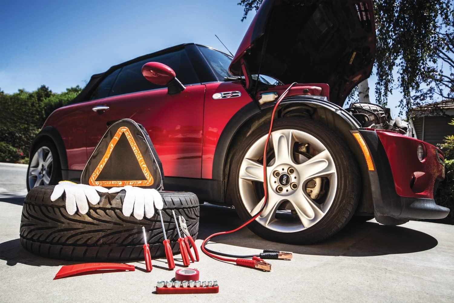 image:imagePICNIC TIME NFL Roadside Emergency Car Kit Auto Vehicle Safety Road Side Assistance with Jumper Cables and Car Tool Kit Black with Orange AccentsNew England Patriots