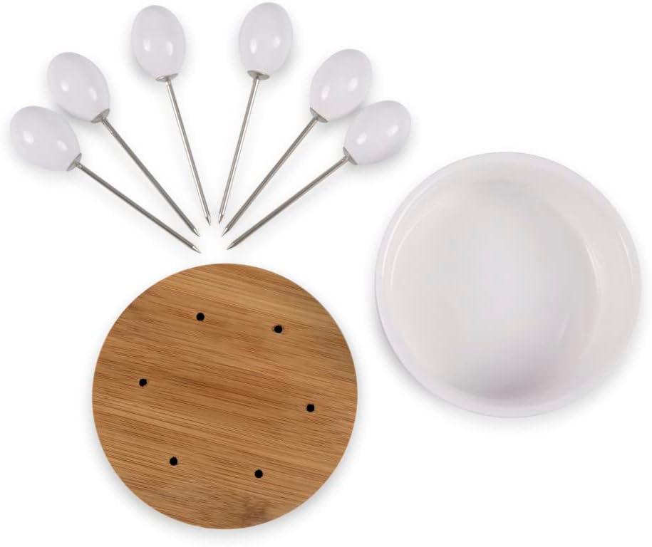 image:imagePICNIC TIME NFL Symphony Appetizer Serving Tray Set Party Platter Set Appetizer Plate Bamboo amp White CeramicIndianapolis Colts