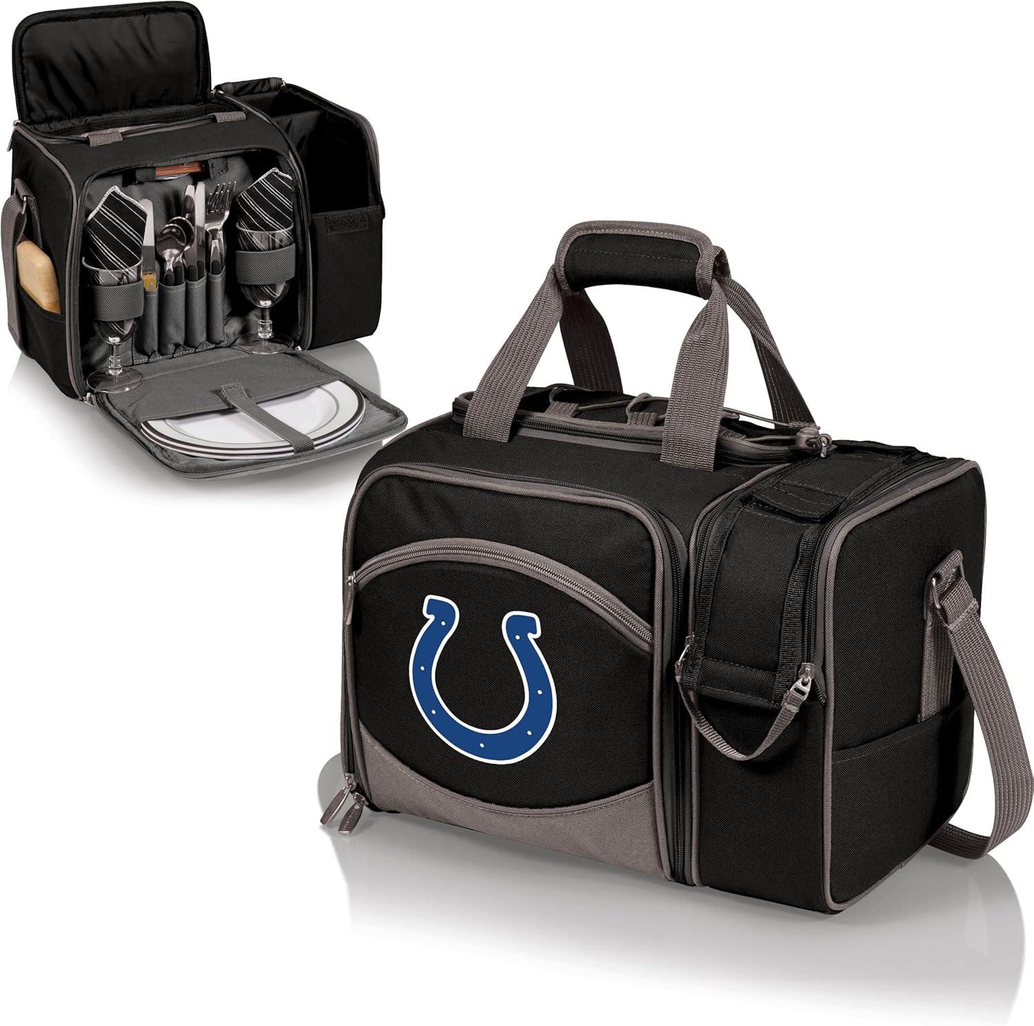 image:imagePICNIC TIME NFL UnisexAdult NFL Malibu Picnic Basket CoolerBlack With Gray Accents
