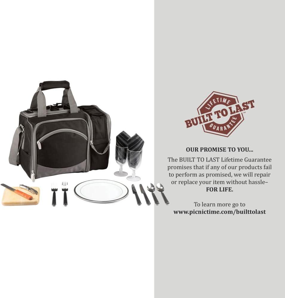 image:imagePICNIC TIME NFL UnisexAdult NFL Malibu Picnic Basket CoolerBlack With Gray Accents