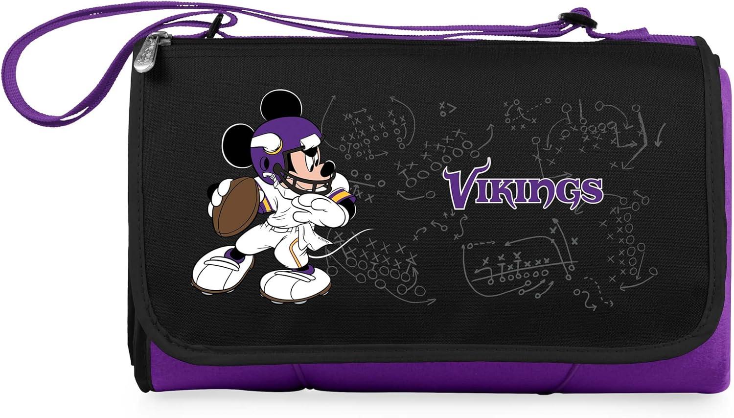 image:imagePICNIC TIME NFL UnisexAdult NFL Mickey Blanket Tote Outdoor Picnic BlanketPurple