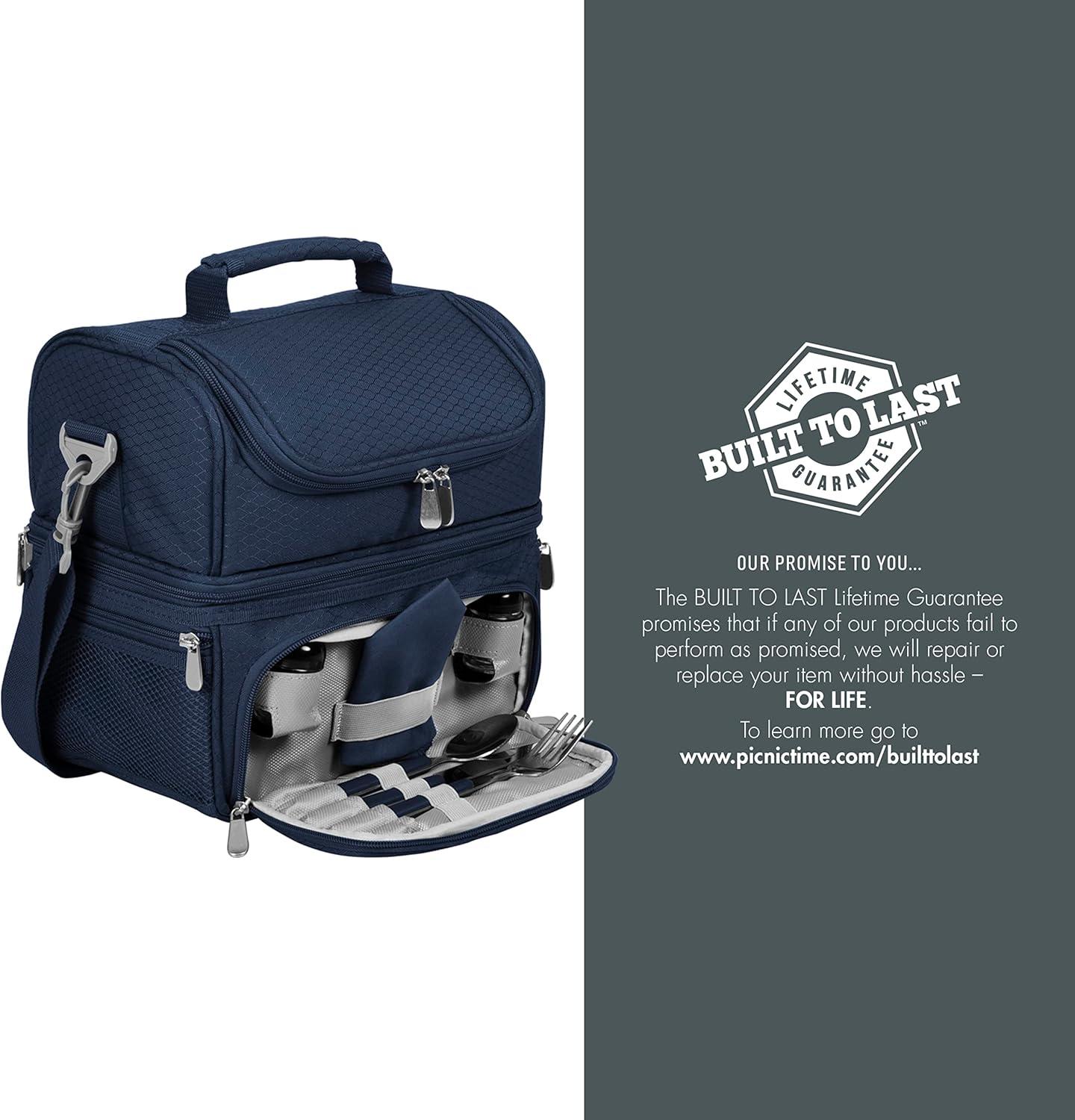 image:imagePICNIC TIME NFL unisexadult NFL Pranzo Lunch Bag Insulated Lunch Box with Picnic Set Lunch Cooler BagHouston Texans Navy Blue