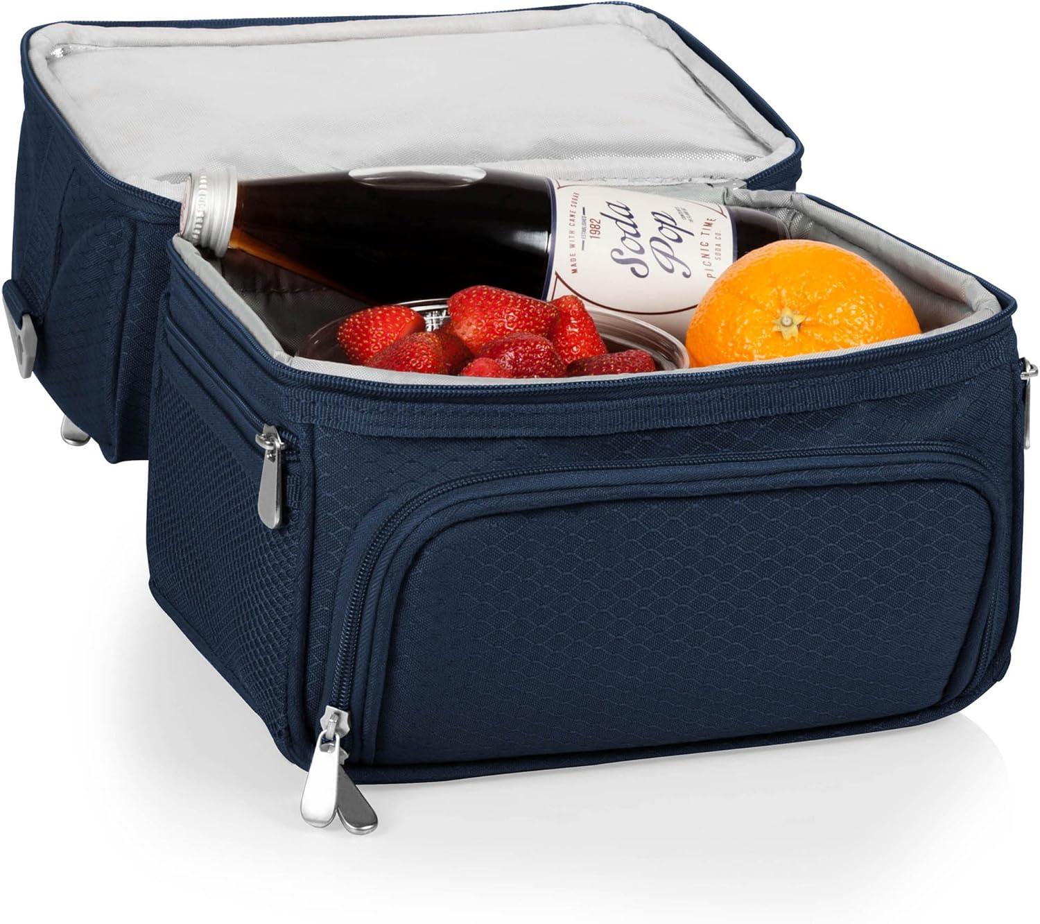 image:imagePICNIC TIME NFL unisexadult NFL Pranzo Lunch Bag Insulated Lunch Box with Picnic Set Lunch Cooler BagHouston Texans Navy Blue