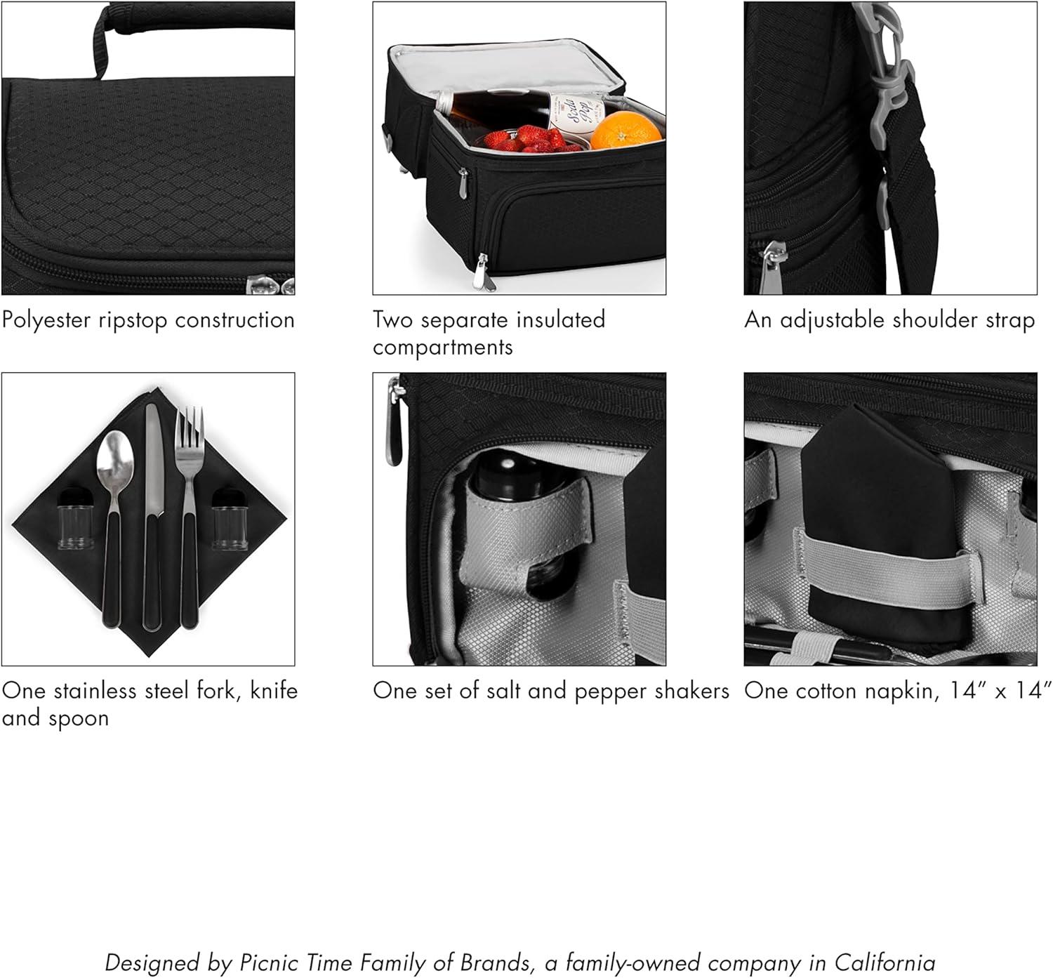 image:imagePICNIC TIME NFL unisexadult NFL Pranzo Lunch Bag Insulated Lunch Box with Picnic Set Lunch Cooler BagHouston Texans Navy Blue